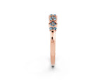 Pavé Cushion Aquamarine Cluster Eternity Band in Rose gold with Prong Setting_2