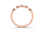 Pavé Cushion Aquamarine Cluster Eternity Band in Rose gold with Prong Setting_3