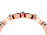 Pavé Cushion Aquamarine Cluster Eternity Band in Rose gold with Prong Setting_4