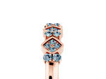 Pavé Cushion Aquamarine Cluster Eternity Band in Rose gold with Prong Setting_5