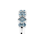 Pavé Cushion Aquamarine Cluster Eternity Band in Silver with Prong Setting_5