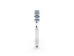 Pavé Cushion Aquamarine Cluster Eternity Band in White gold with Prong Setting_2