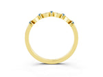 Pavé Cushion Aquamarine Cluster Eternity Band in Yellow gold with Prong Setting_3