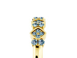 Pavé Cushion Aquamarine Cluster Eternity Band in Yellow gold with Prong Setting_5