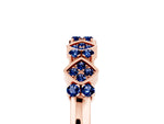 Pavé Cushion Blue Sapphire Cluster Eternity Band in Rose gold with Prong Setting_5