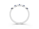 Pavé Cushion Blue Sapphire Cluster Eternity Band in Silver with Prong Setting_3
