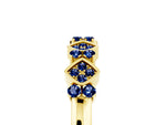Pavé Cushion Blue Sapphire Cluster Eternity Band in Yellow gold with Prong Setting_5