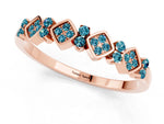 Pavé Cushion Blue Topaz Cluster Eternity Band in Rose gold with Prong Setting_1