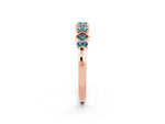 Pavé Cushion Blue Topaz Cluster Eternity Band in Rose gold with Prong Setting_2