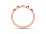 Pavé Cushion Blue Topaz Cluster Eternity Band in Rose gold with Prong Setting_3
