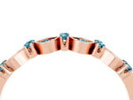 Pavé Cushion Blue Topaz Cluster Eternity Band in Rose gold with Prong Setting_4