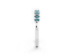 Pavé Cushion Blue Topaz Cluster Eternity Band in White gold with Prong Setting_2