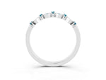 Pavé Cushion Blue Topaz Cluster Eternity Band in White gold with Prong Setting_3