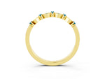 Pavé Cushion Blue Topaz Cluster Eternity Band in Yellow gold with Prong Setting_3