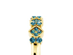 Pavé Cushion Blue Topaz Cluster Eternity Band in Yellow gold with Prong Setting_5