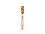 Pavé Cushion Citrine Cluster Eternity Band in Rose gold with Prong Setting_2
