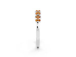 Pavé Cushion Citrine Cluster Eternity Band in Silver with Prong Setting_2