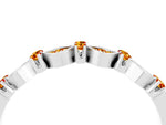 Pavé Cushion Citrine Cluster Eternity Band in Silver with Prong Setting_4