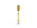 Pavé Cushion Citrine Cluster Eternity Band in Yellow gold with Prong Setting_2