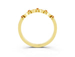 Pavé Cushion Citrine Cluster Eternity Band in Yellow gold with Prong Setting_3
