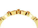 Pavé Cushion Citrine Cluster Eternity Band in Yellow gold with Prong Setting_4