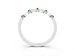 Pavé Cushion Emerald Cluster Eternity Band in Platinum with Prong Setting_3