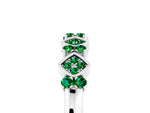 Pavé Cushion Emerald Cluster Eternity Band in Platinum with Prong Setting_5