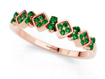 Pavé Cushion Emerald Cluster Eternity Band in Rose gold with Prong Setting_1