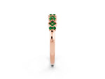 Pavé Cushion Emerald Cluster Eternity Band in Rose gold with Prong Setting_2