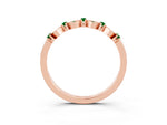 Pavé Cushion Emerald Cluster Eternity Band in Rose gold with Prong Setting_3