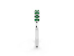 Pavé Cushion Emerald Cluster Eternity Band in Silver with Prong Setting_2