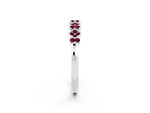 Pavé Cushion Garnet Cluster Eternity Band in Platinum with Prong Setting_2