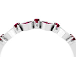 Pavé Cushion Garnet Cluster Eternity Band in Platinum with Prong Setting_4