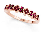Pavé Cushion Garnet Cluster Eternity Band in Rose gold with Prong Setting_1