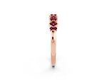 Pavé Cushion Garnet Cluster Eternity Band in Rose gold with Prong Setting_2