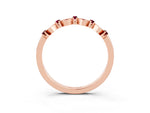 Pavé Cushion Garnet Cluster Eternity Band in Rose gold with Prong Setting_3