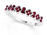 Pavé Cushion Garnet Cluster Eternity Band in White gold with Prong Setting_1