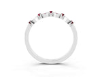 Pavé Cushion Garnet Cluster Eternity Band in White gold with Prong Setting_3