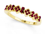 Pavé Cushion Garnet Cluster Eternity Band in Yellow gold with Prong Setting_1