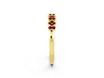 Pavé Cushion Garnet Cluster Eternity Band in Yellow gold with Prong Setting_2