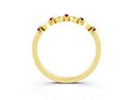 Pavé Cushion Garnet Cluster Eternity Band in Yellow gold with Prong Setting_3