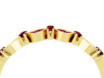 Pavé Cushion Garnet Cluster Eternity Band in Yellow gold with Prong Setting_4