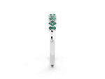 Pavé Cushion Green Sapphire Cluster Eternity Band in Platinum with Prong Setting_2