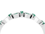 Pavé Cushion Green Sapphire Cluster Eternity Band in Platinum with Prong Setting_4