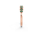 Pavé Cushion Green Sapphire Cluster Eternity Band in Rose gold with Prong Setting_2