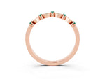 Pavé Cushion Green Sapphire Cluster Eternity Band in Rose gold with Prong Setting_3
