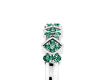 Pavé Cushion Green Sapphire Cluster Eternity Band in Silver with Prong Setting_5