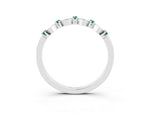 Pavé Cushion Green Sapphire Cluster Eternity Band in White gold with Prong Setting_3