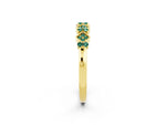 Pavé Cushion Green Sapphire Cluster Eternity Band in Yellow gold with Prong Setting_2