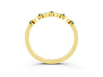 Pavé Cushion Green Sapphire Cluster Eternity Band in Yellow gold with Prong Setting_3